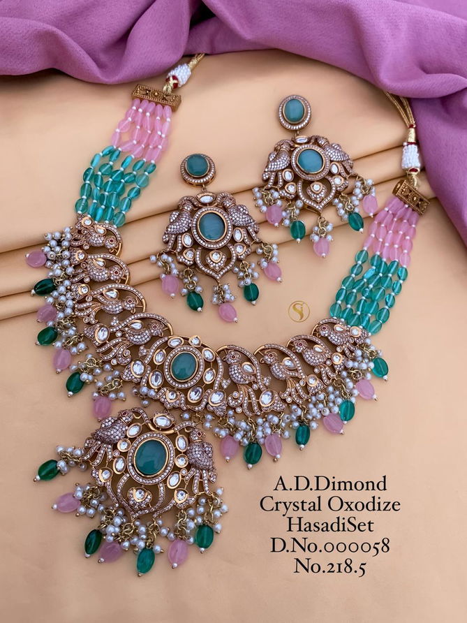 2185 AD Designer Crystal Oxodize Hasadi Set Wholesale Shop In Surat
